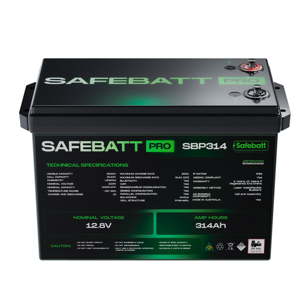 Pre-Order Safebatt Pro 12.8v 300Ah LFP Battery 3.84kwHr