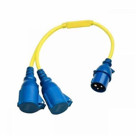 Splitter Cord 16A/250V-CEE plug/2xCEE Coupling